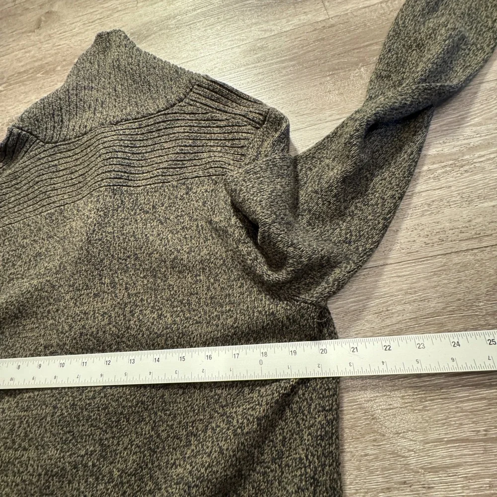 Express Cardigan Sweater Men Large Green Marl Cotton Blend Shawl Collar Heritage